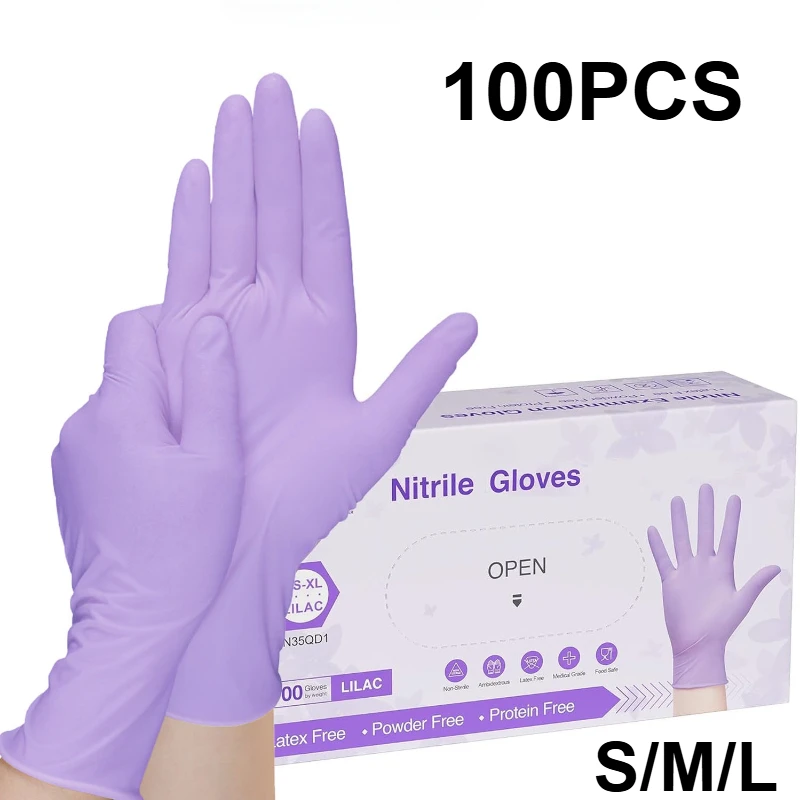 Medical Gloves - 10-100 stuks wegwerp paarse nitrilhandschoenen latexvrij