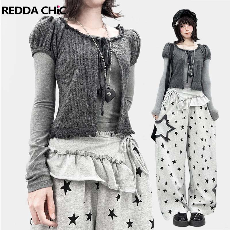 Bandage - REDDACHiC Cardigan met pofmouwen, tweedelig set