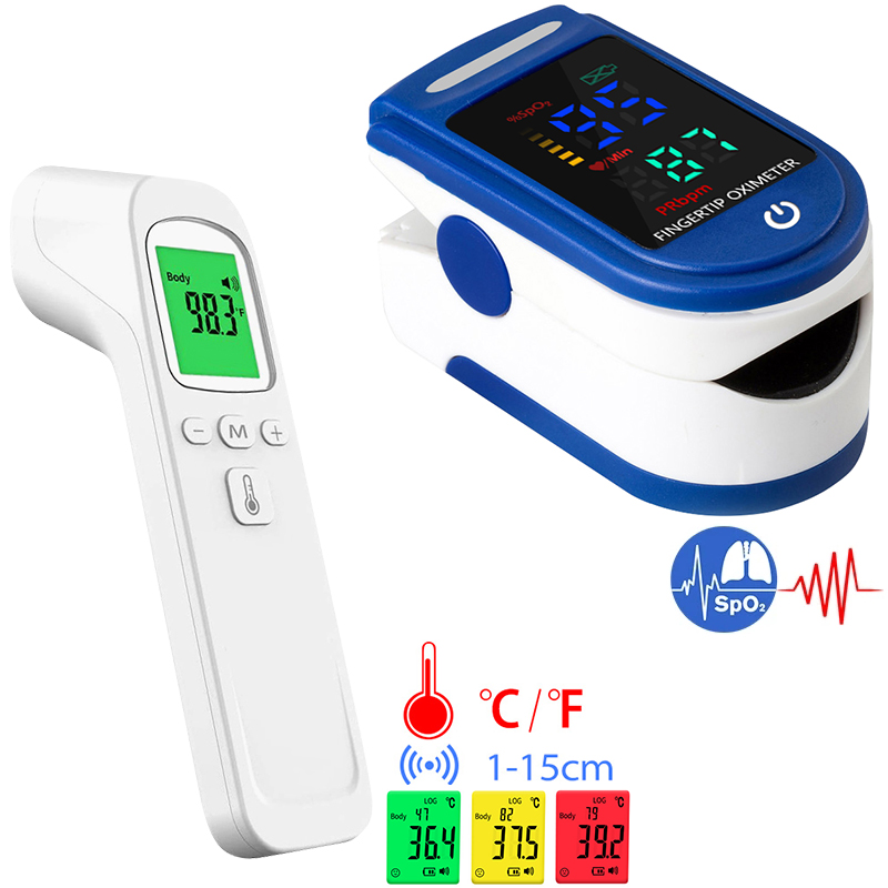 Pulse Oximeter - 2-In-1 Huishoudelijke Infrarood Voorhoofd Temperatuur Pistool