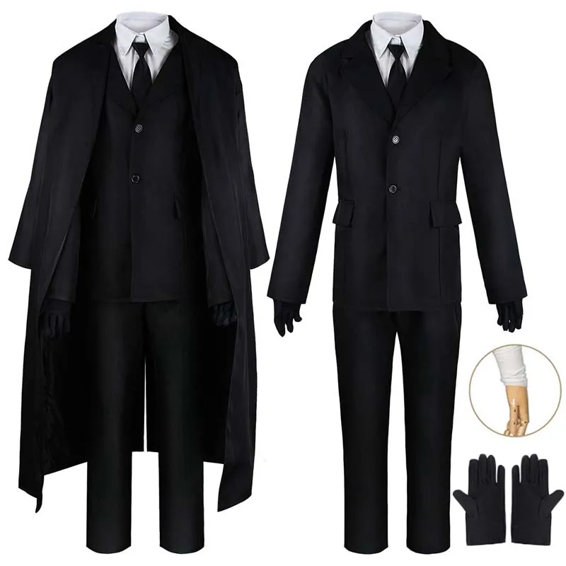 Bandage - Dazai Cosplay Kostuum Zwarte Trenchcoat Broek