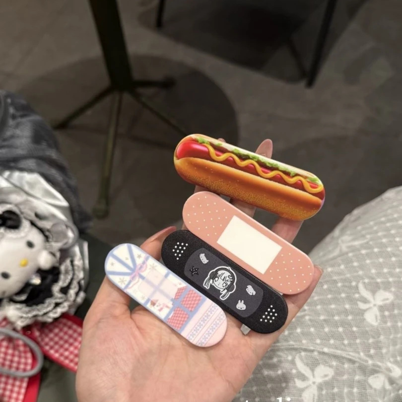 Bandage - Schattige bandage hotdog push-pull telefoonhouder, zelfklevende