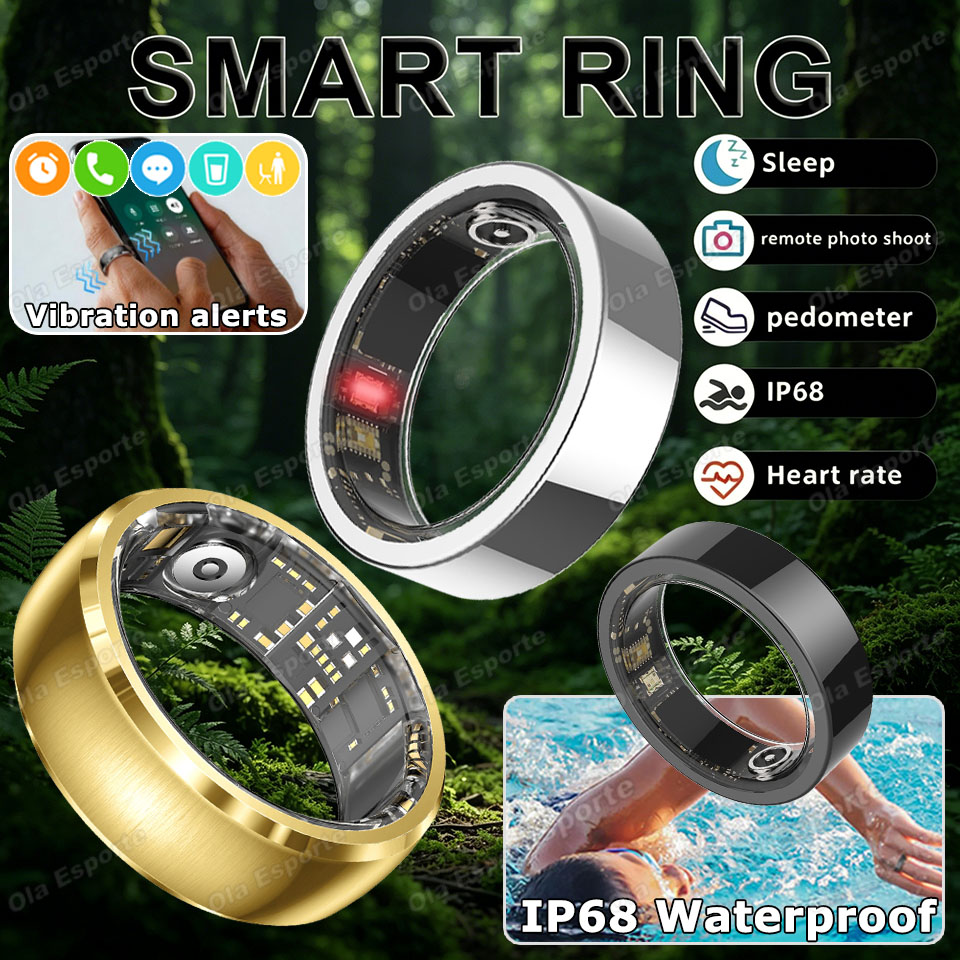 Blood Pressure Monitor - Verbeterde Vibratie-herinnerings Smart Ring Waterdicht Gezondheids-,