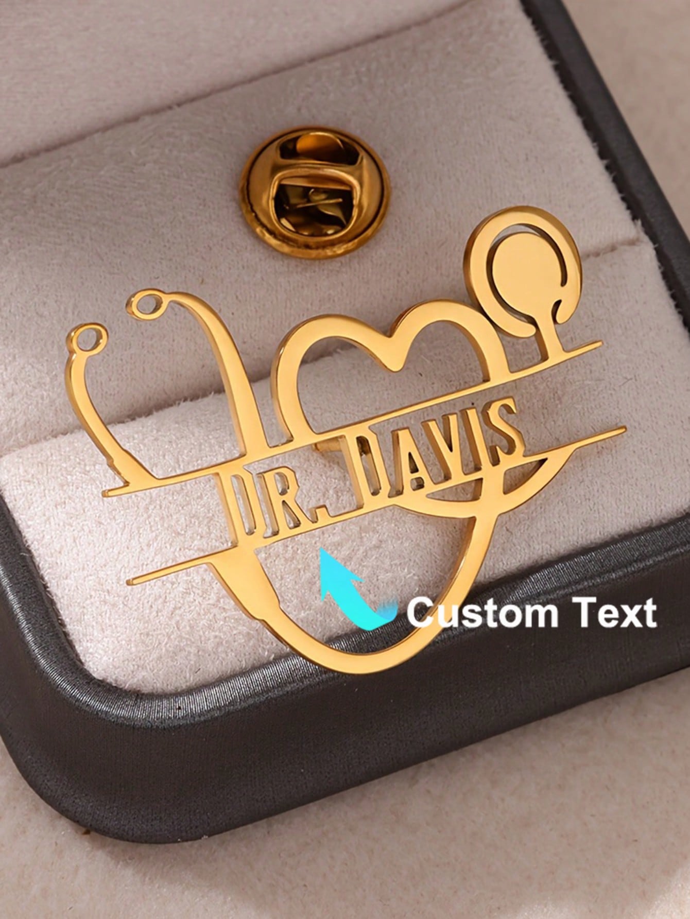 Stethoscope - Gepersonaliseerde Vintage Stethoscoop Hart Broche Pin