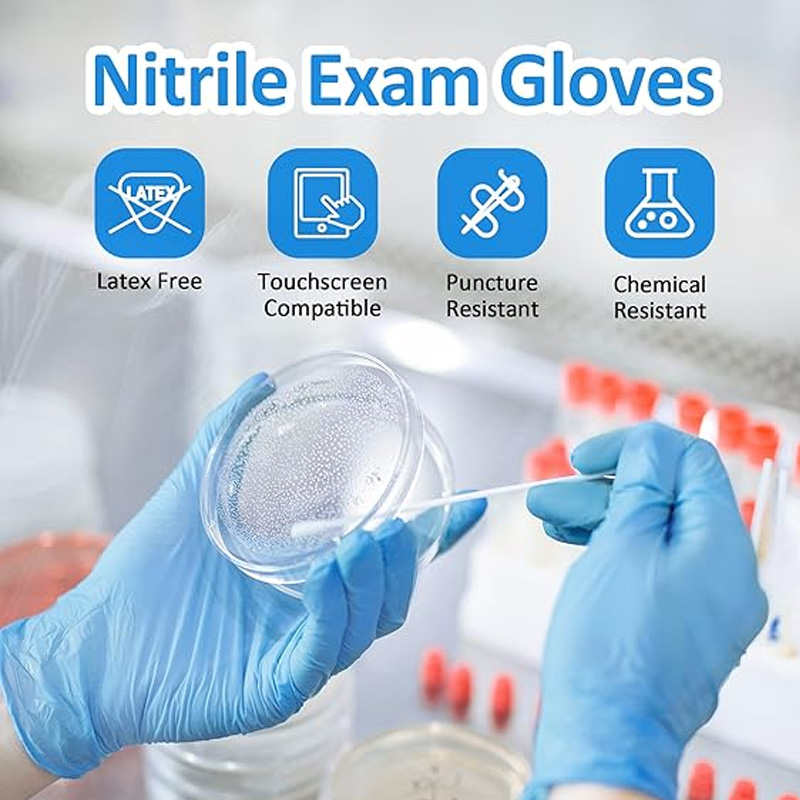 Medical Gloves - Medische blauwe nitrilhandschoenen, 100 stuks, latexvrij,