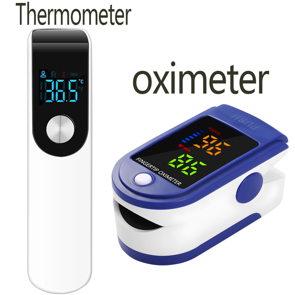 Pulse Oximeter - Medische voorhoofdthermometer, vingertop-pulsoximeter, monitor voor bloedzuurstofsaturatie,